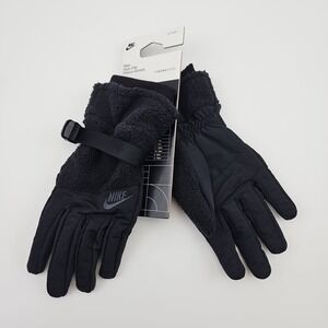 Nike High Pile Fleece Winter Gloves Black Therma-Fit Adjustable Men's XL New